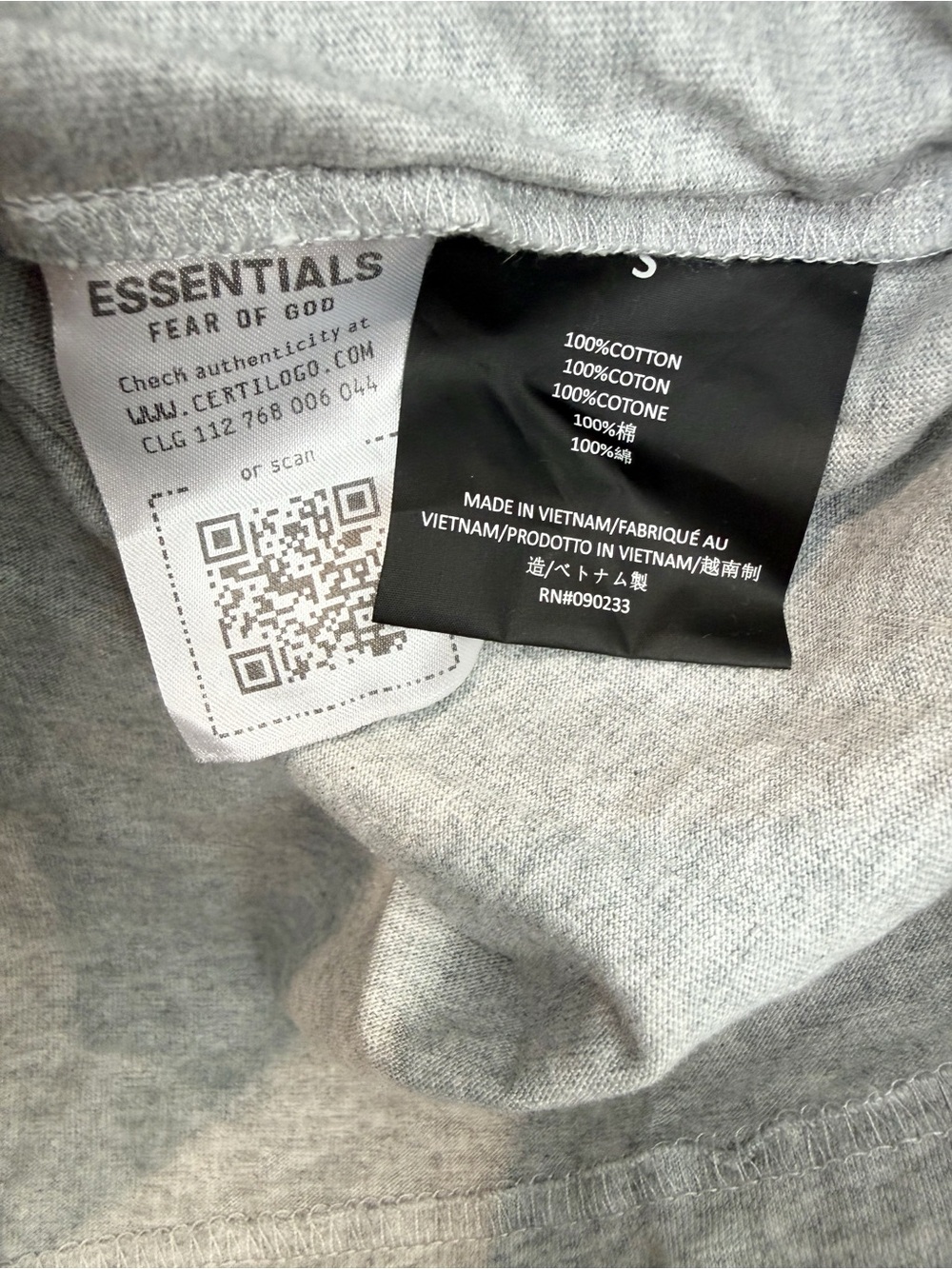 Essentials Fear Of God Mens Long Sleeve Jersey Top Gray Size Small Oversized - Picture 4 of 6